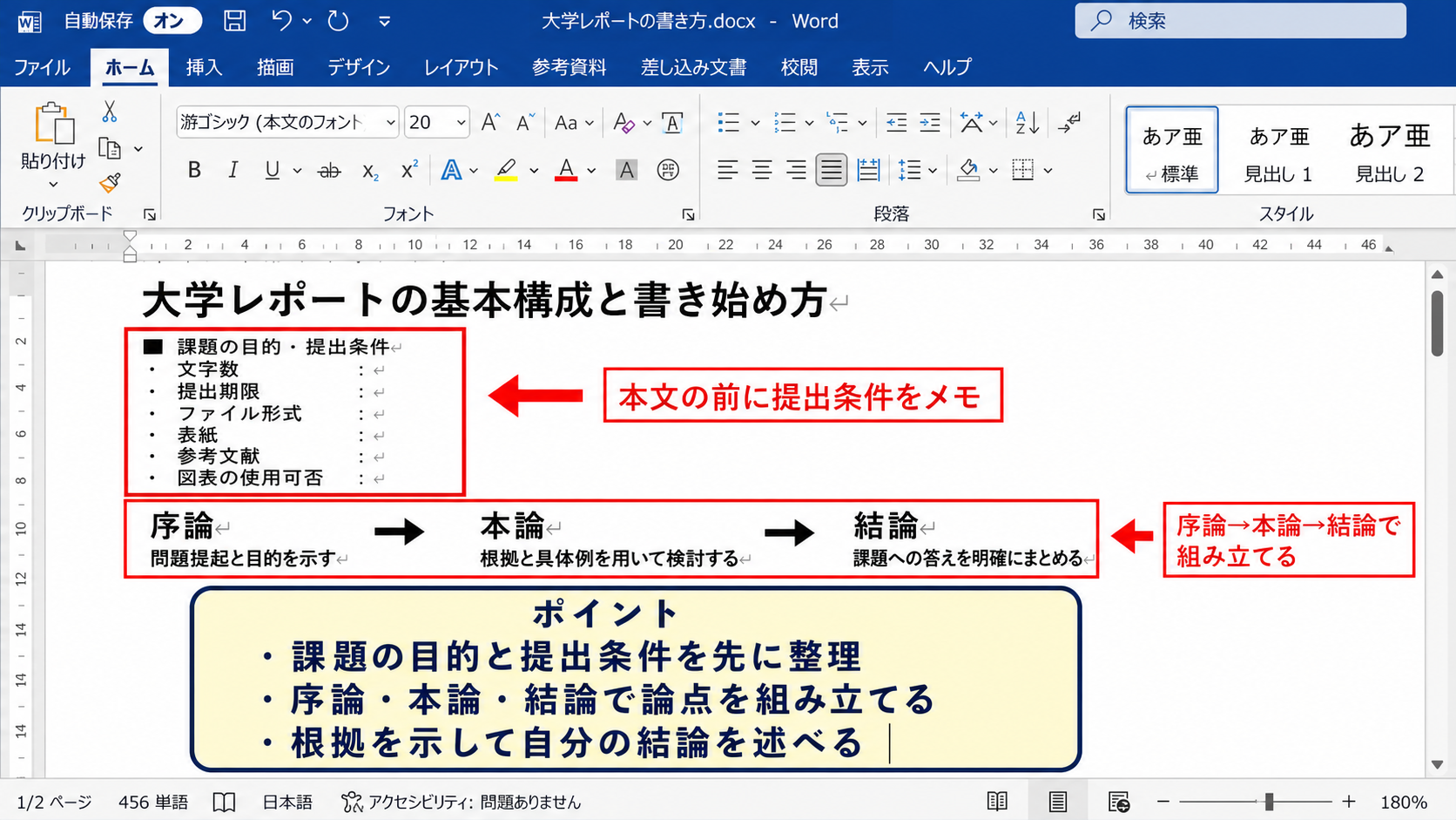 大学レポートの基本構成と書き始め方