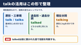 talkの活用形と基本の結論
