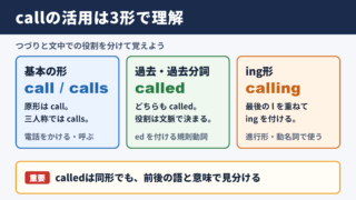 callの活用形と基本的な結論