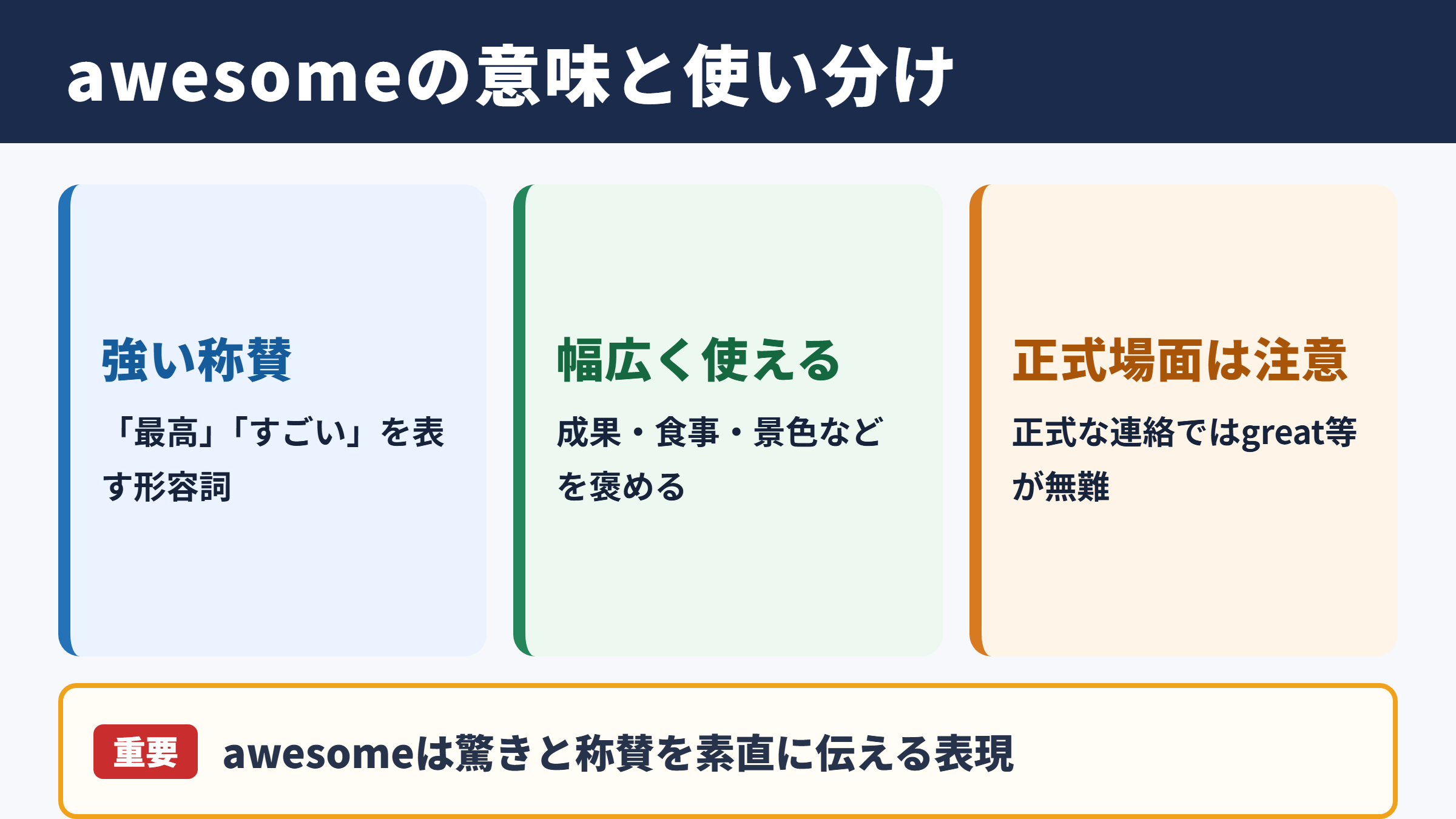 awesomeの意味と使い分け