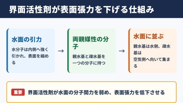 界面活性剤が表面張力を低下させる原理