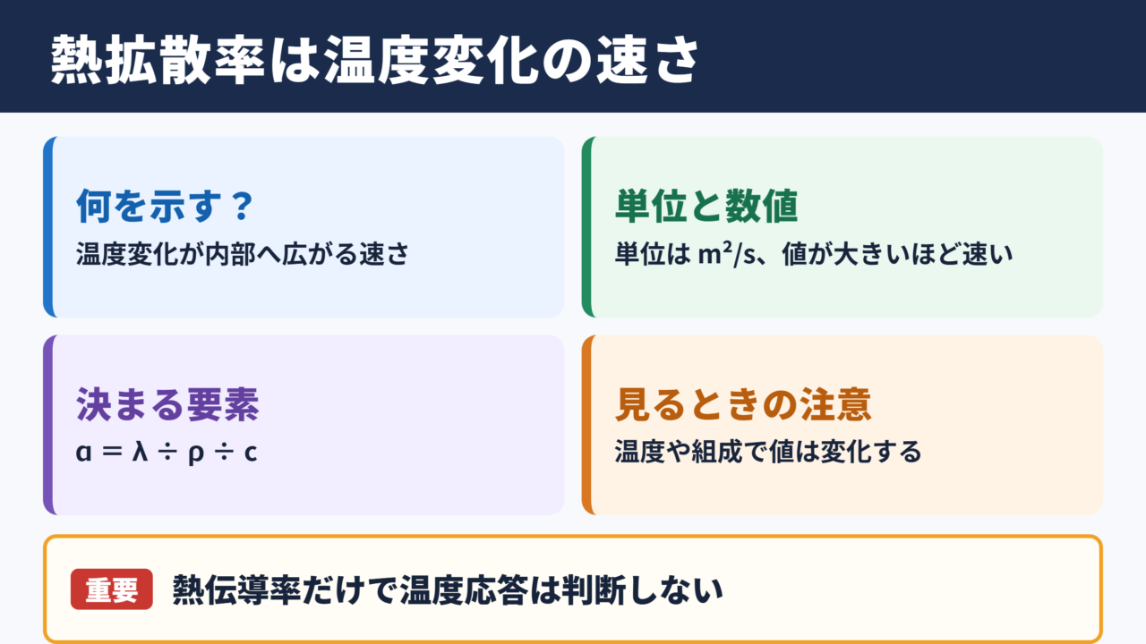 熱拡散率の意味と物性値の見方