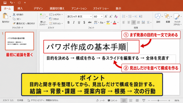 パワポ作成の基本手順