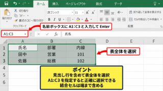 エクセルで枠線の色を一括変更する方法 - 対象セル範囲の選択