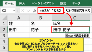 エクセルでテキストを結合する基本操作 - アンパサンド記号による結合式
