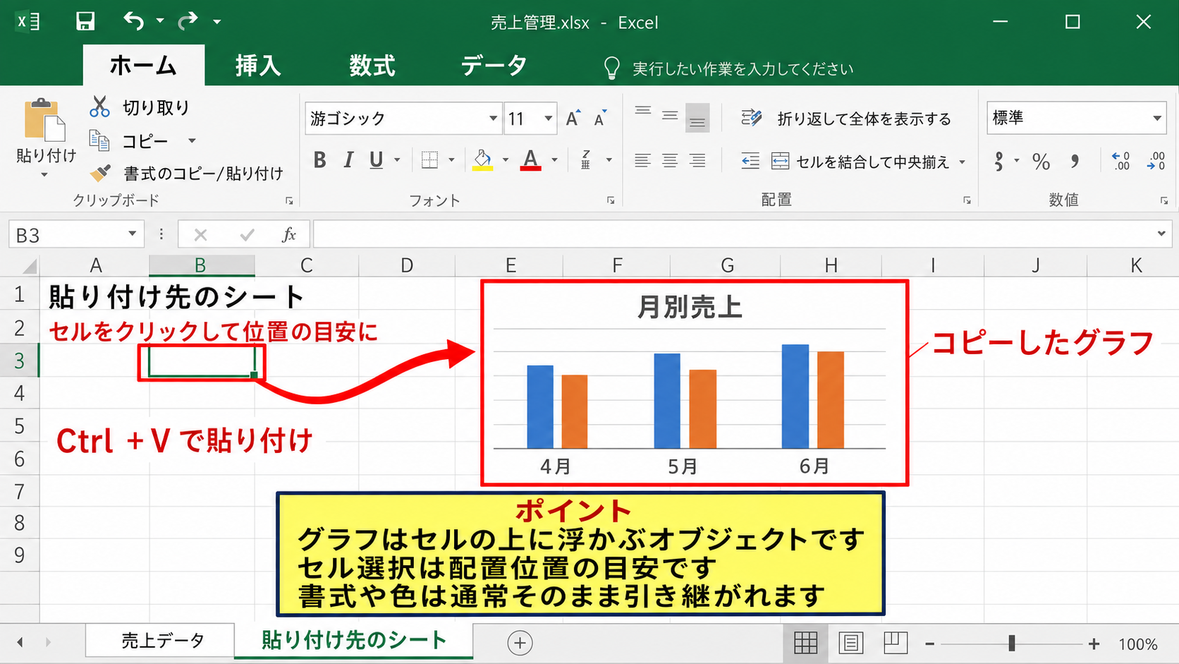 エクセルのグラフをコピーして書式を保持する方法 - コピーと貼り付けの基本操作