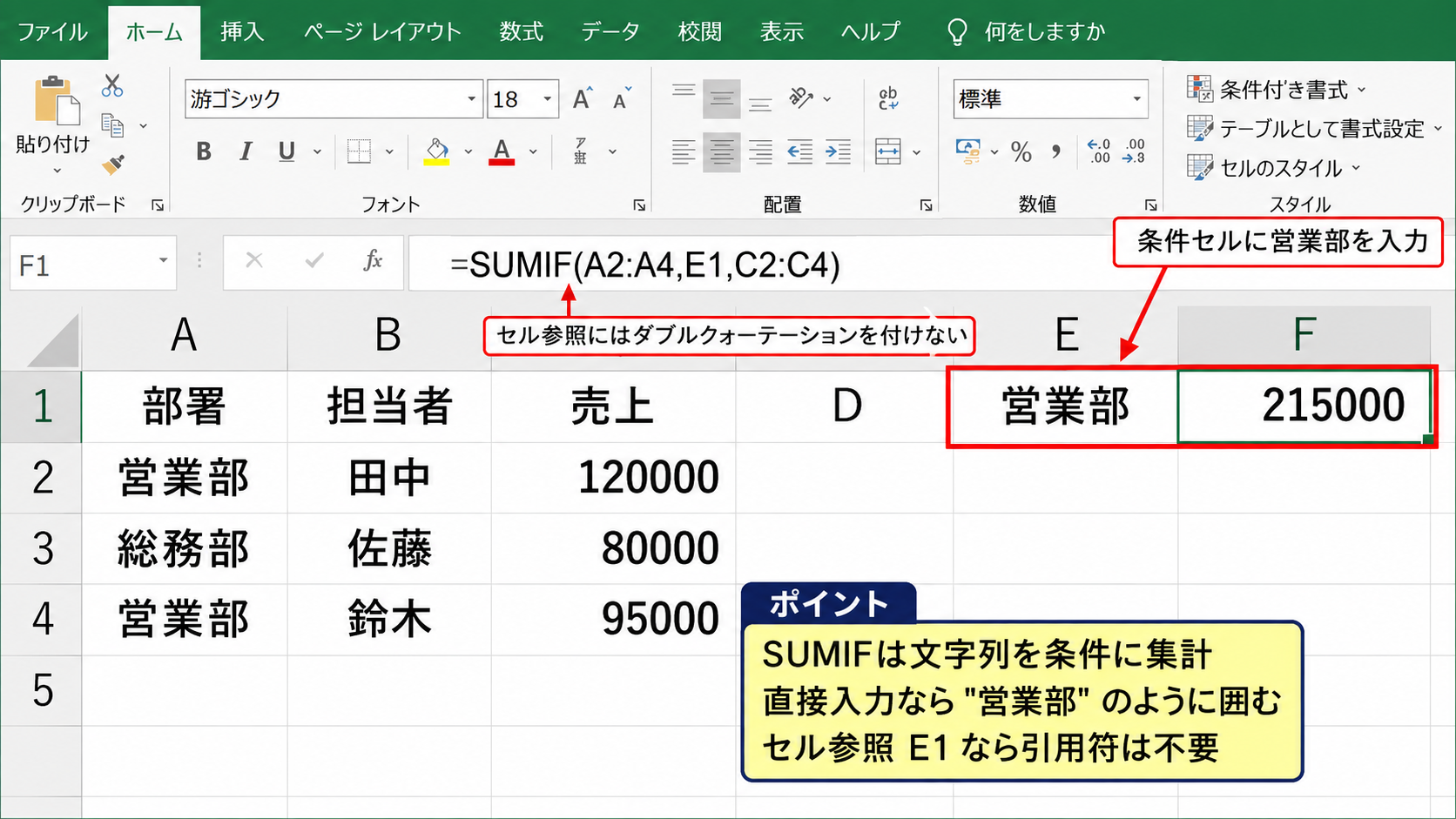 文字列を条件にする指定方法