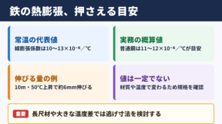 鉄の熱膨張係数の目安