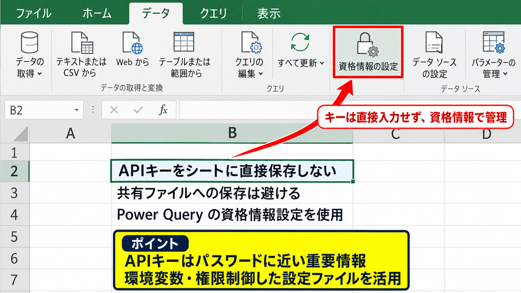ExcelでAPI連携を始める準備 - APIキーと認証情報の管理